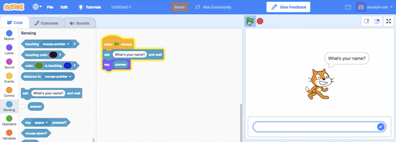 screenshot of question and answer