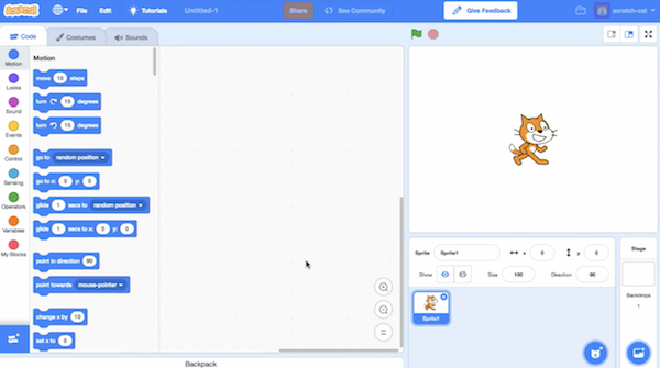 screenshot of scratch