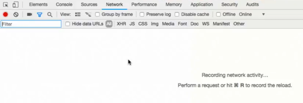 panel in Chrome with various tabs